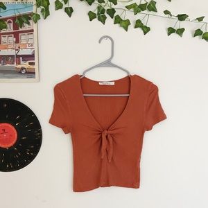 Love Tree Stretchy Knot Crop Top
